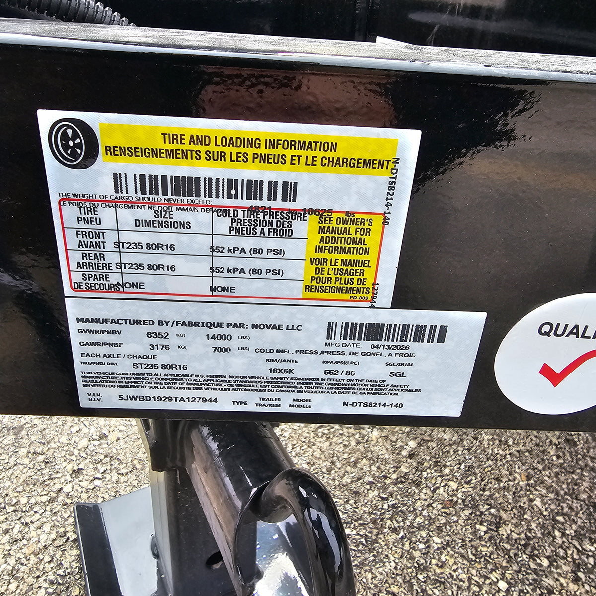 Midsota NDT8214-BP-154 14 ft. Nova Dump Bed Trailer