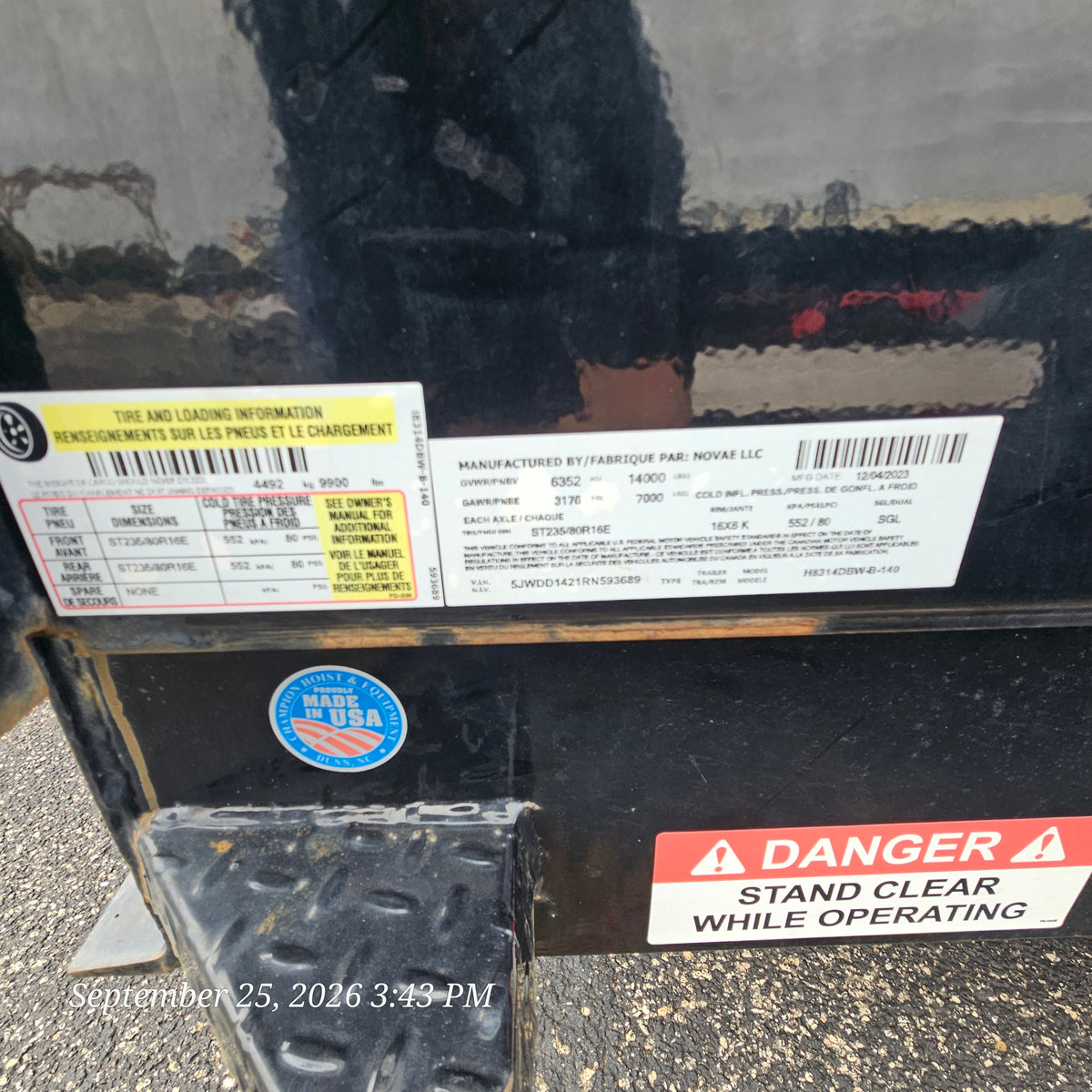 2024 - H&H Trailer H8314DBW-B-140 14Ft. Industrial Dump Trailer