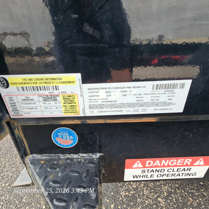 2024 - H&H Trailer H8314DBW-B-140 14Ft. Industrial Dump Trailer