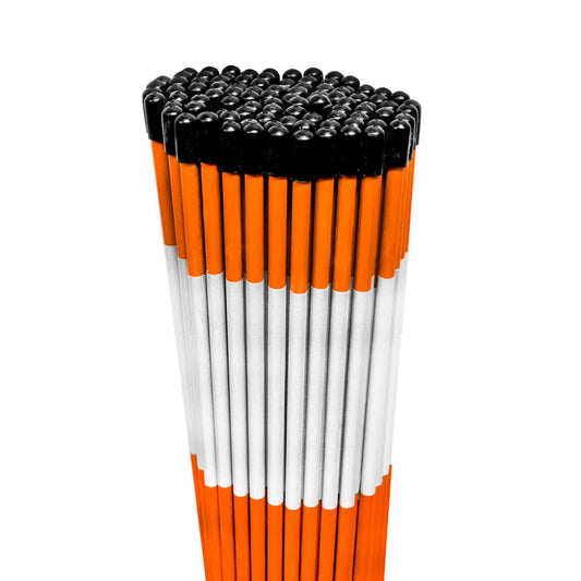 Russo Snow Driveway Marker naranja con cinta reflectante blanca Longitud 48" Diámetro 5/16"