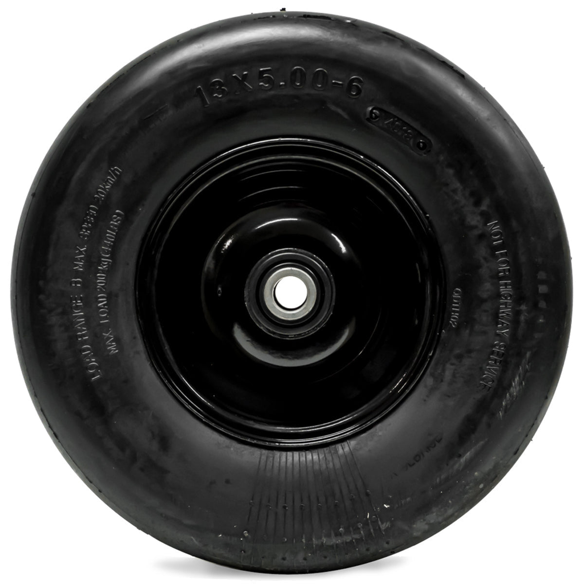 Conjunto de rueda antipinchazos 13X5.00-6 negra