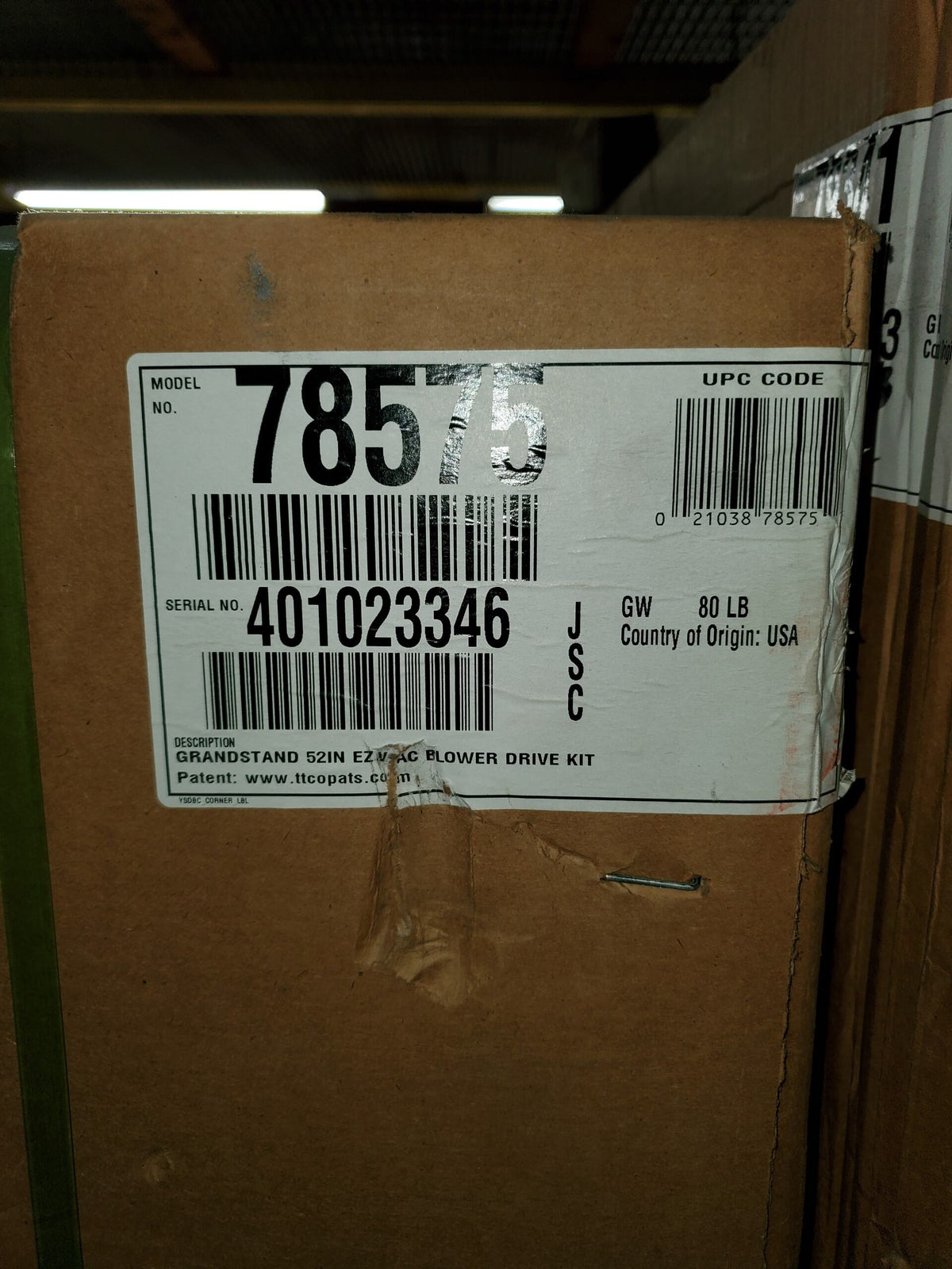 Kit de soplador y transmisión EZ Vac de 52 pulgadas Toro 78575