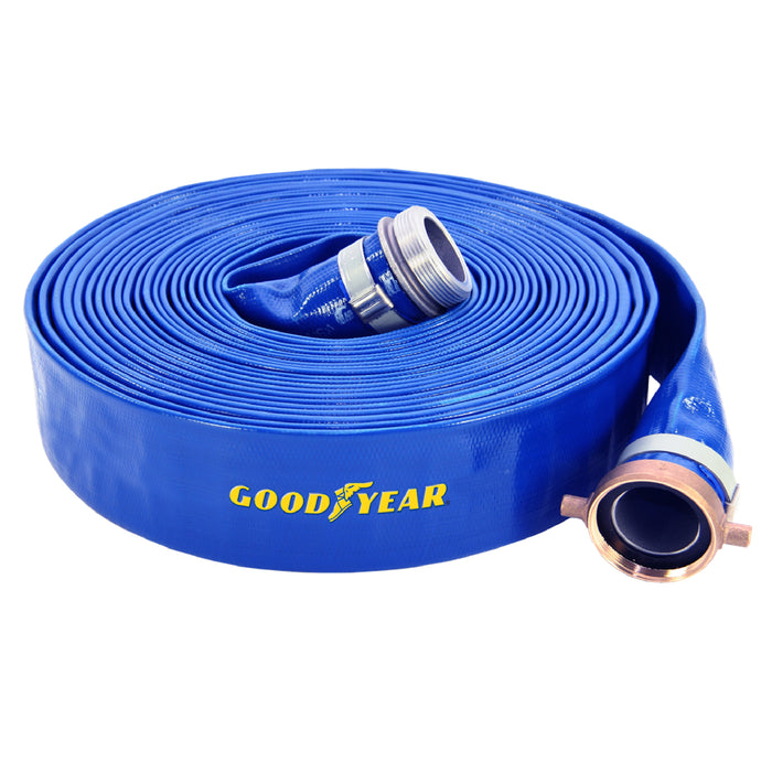 Abbott Rubber 1148-2000-50-NPSH 2" x 50' Blue PVC Lay Flat Discharge Hose (M&F NPSH)