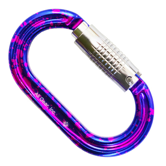 Mosquetón All Gear con bloqueo de tres etapas y triple acción de 24 kN ultravioleta