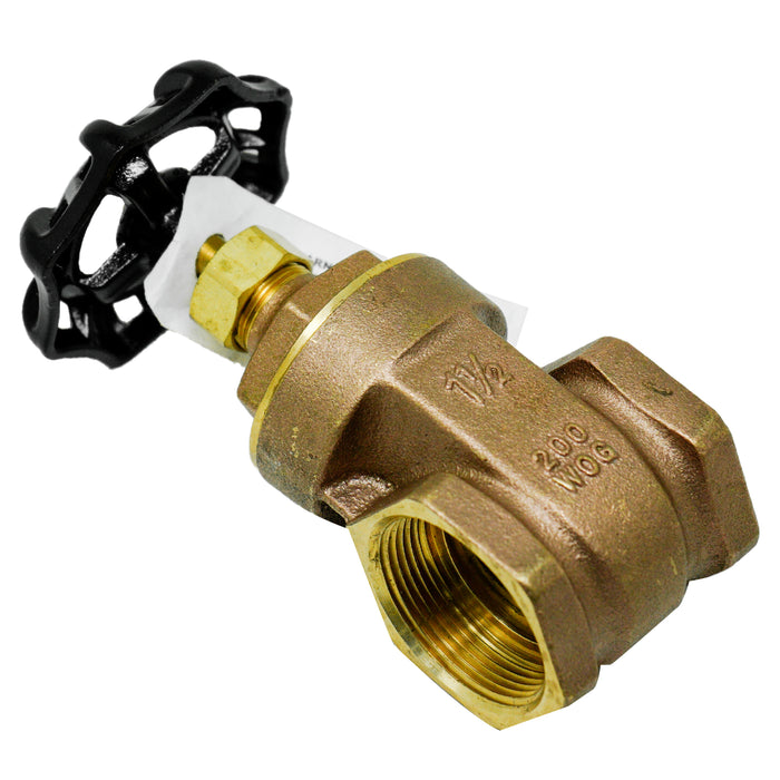 Aqualine BGV-150 1-1/2-inch Brass Gate Valve with Wheel Handle 200 WOG