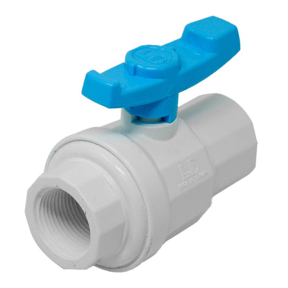 Válvula de bola de PVC plástico Aqualine PBV-100 de 1 pulgada con roscas