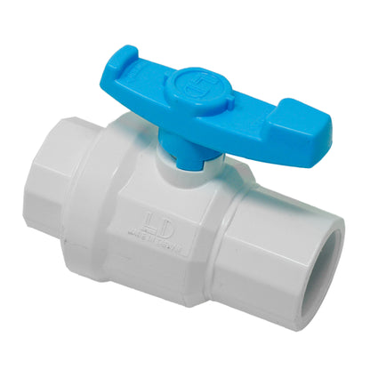 Válvula de bola de PVC de plástico Aqualine PBV-100S de 1 pulgada con extremos para pegar (SLIP)