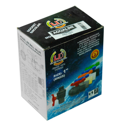 Válvula de bola de PVC de plástico Aqualine PBV-100S de 1 pulgada con extremos para pegar (SLIP)