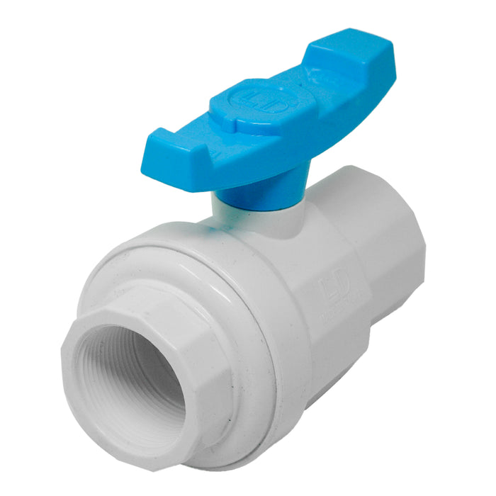 Aqualine PBV-150 1-1/2 inch Plastic PVC Ball Valve with threads