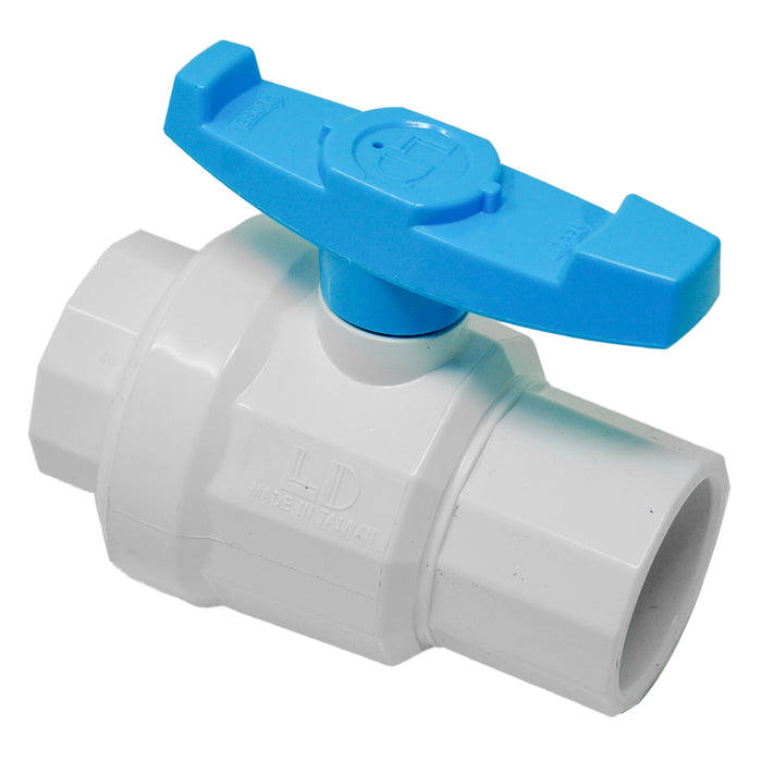 Aqualine PBV-150S 1-1/2 inch Plastic PVC Ball Valve with SLIP ends
