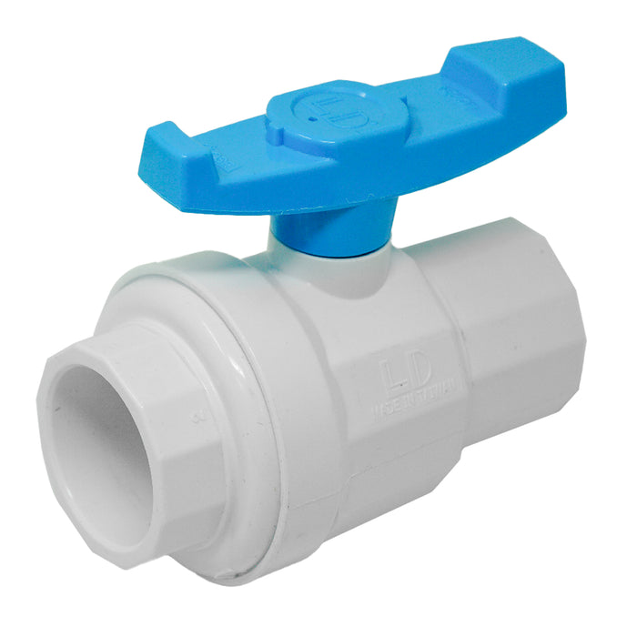 Aqualine PBV-150S 1-1/2 inch Plastic PVC Ball Valve with SLIP ends