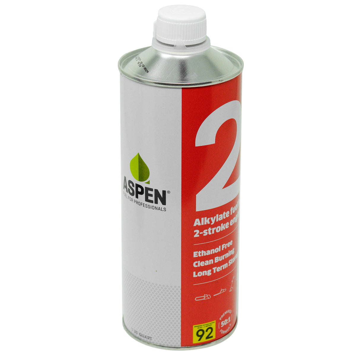 Aspen 2 Combustible de 2 ciclos sin etanol, 1 cuarto de galón