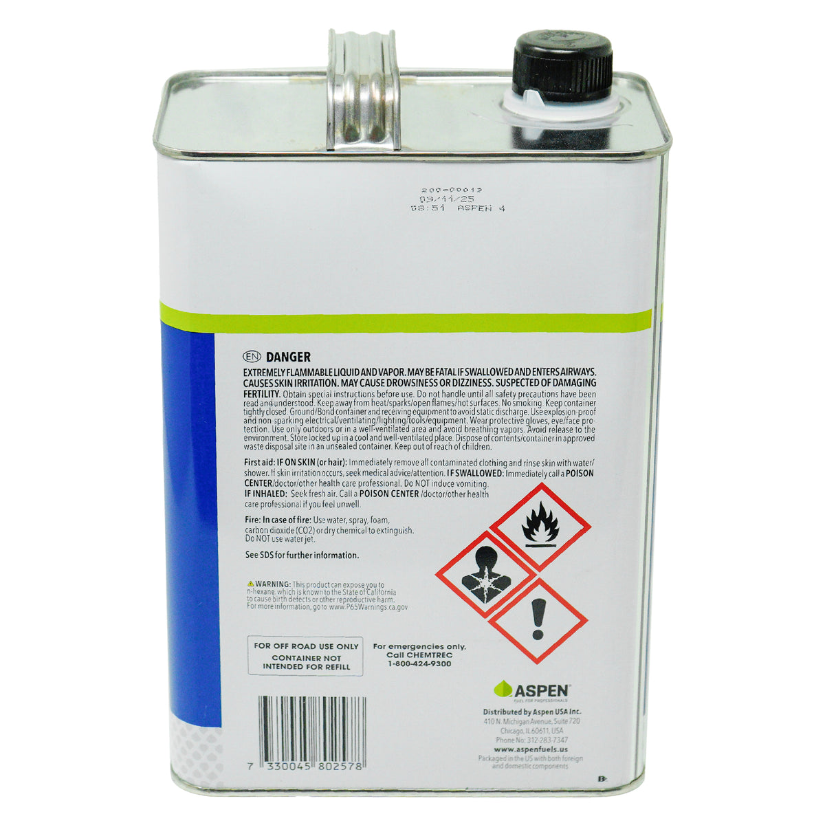 Combustible Aspen 4 para motores de 4 tiempos sin etanol, 1 galón