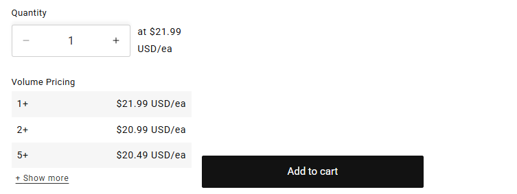 Unlock additional volume pricing for B2B customers.