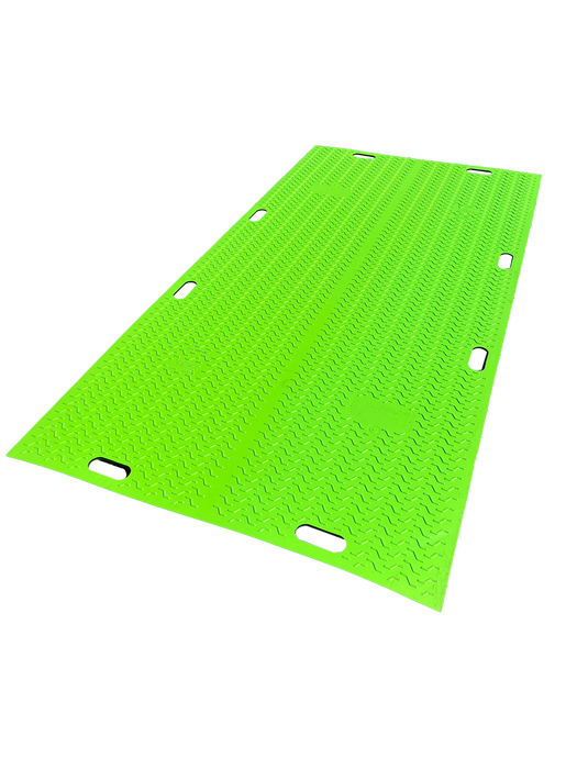Bad Ass Mats FG3514SG4 Safe Grip Mat / 4'x8' / Hi-Vis Safety Green / 3/8" HDPE Plastic / Rated 80 Tons