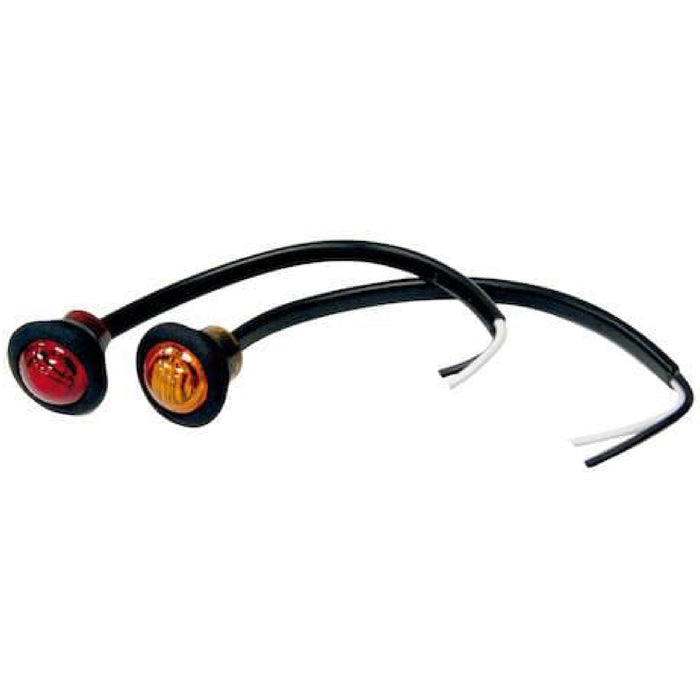 Buyers 5627524 .75 In. Round Marker Clearance Lights - 3 LED Amber Stripped Leads