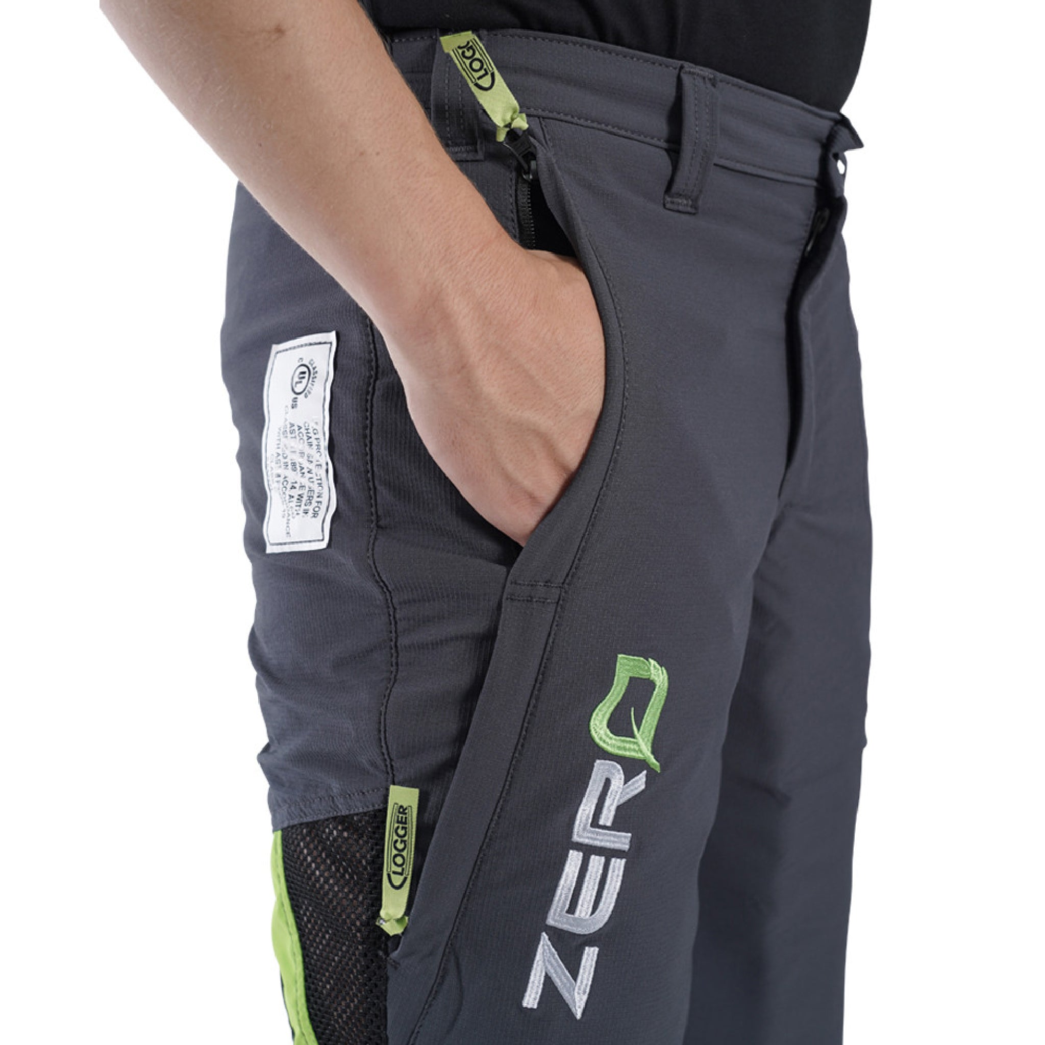 Clogger TU71Z Zero Gen2 Light & Cool Men's Arborist UL Chainsaw Pants - Grey/Green