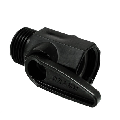 Dramm 22318 Válvula de cierre de plástico de una pieza con bola y mango grande, color negro