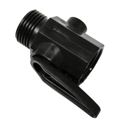 Dramm 22318 Válvula de cierre de plástico de una pieza con bola y mango grande, color negro
