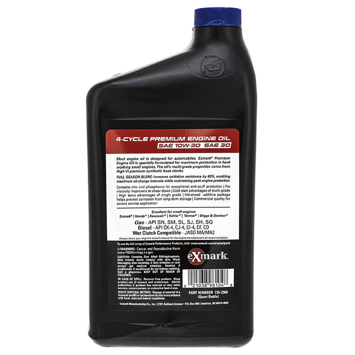 Exmark 135-2566 Engine Oil 10W-30 Full Synthetic 1 Qt.