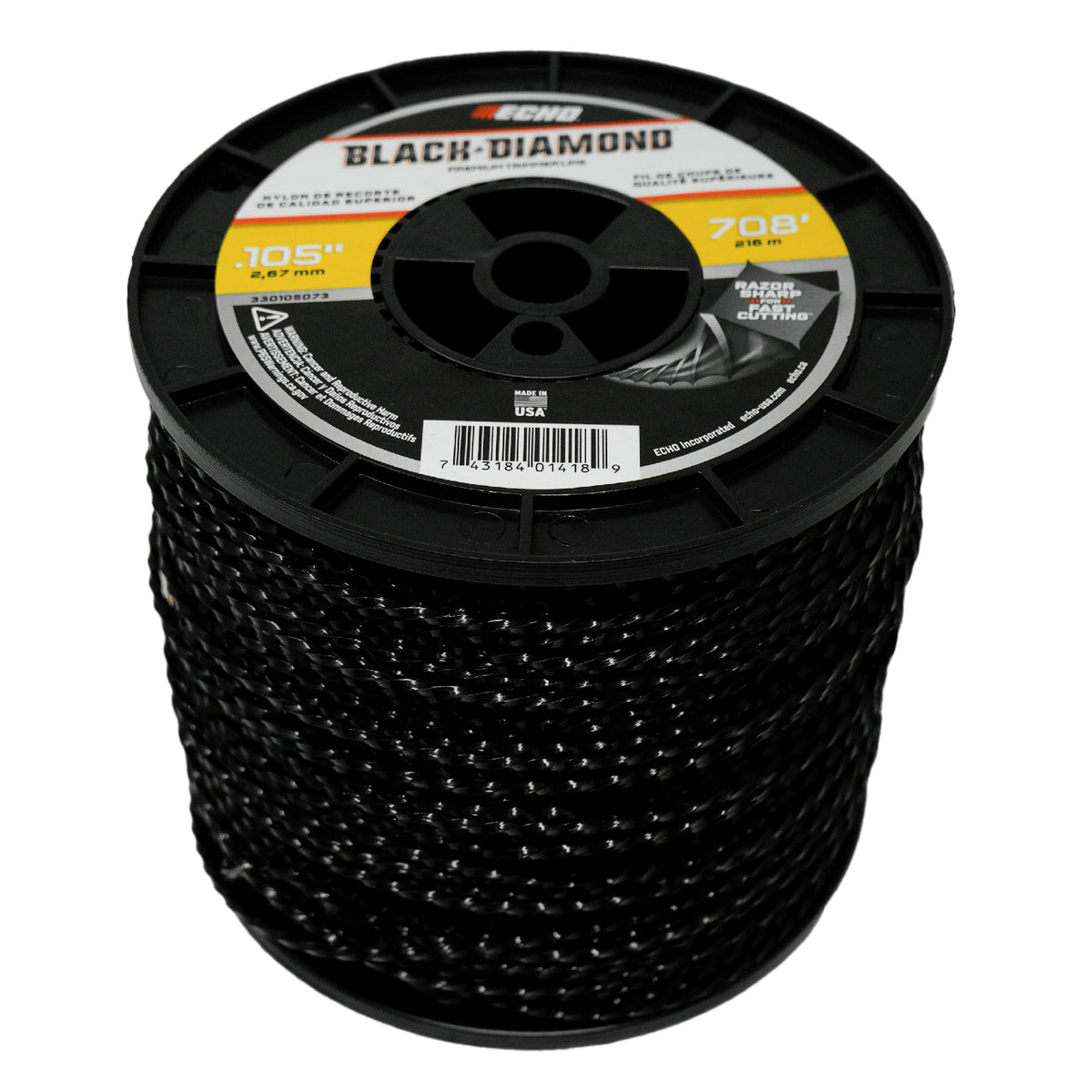 Hilo de corte Black Diamond para Echo 330105073 .105, carrete de 708 pies