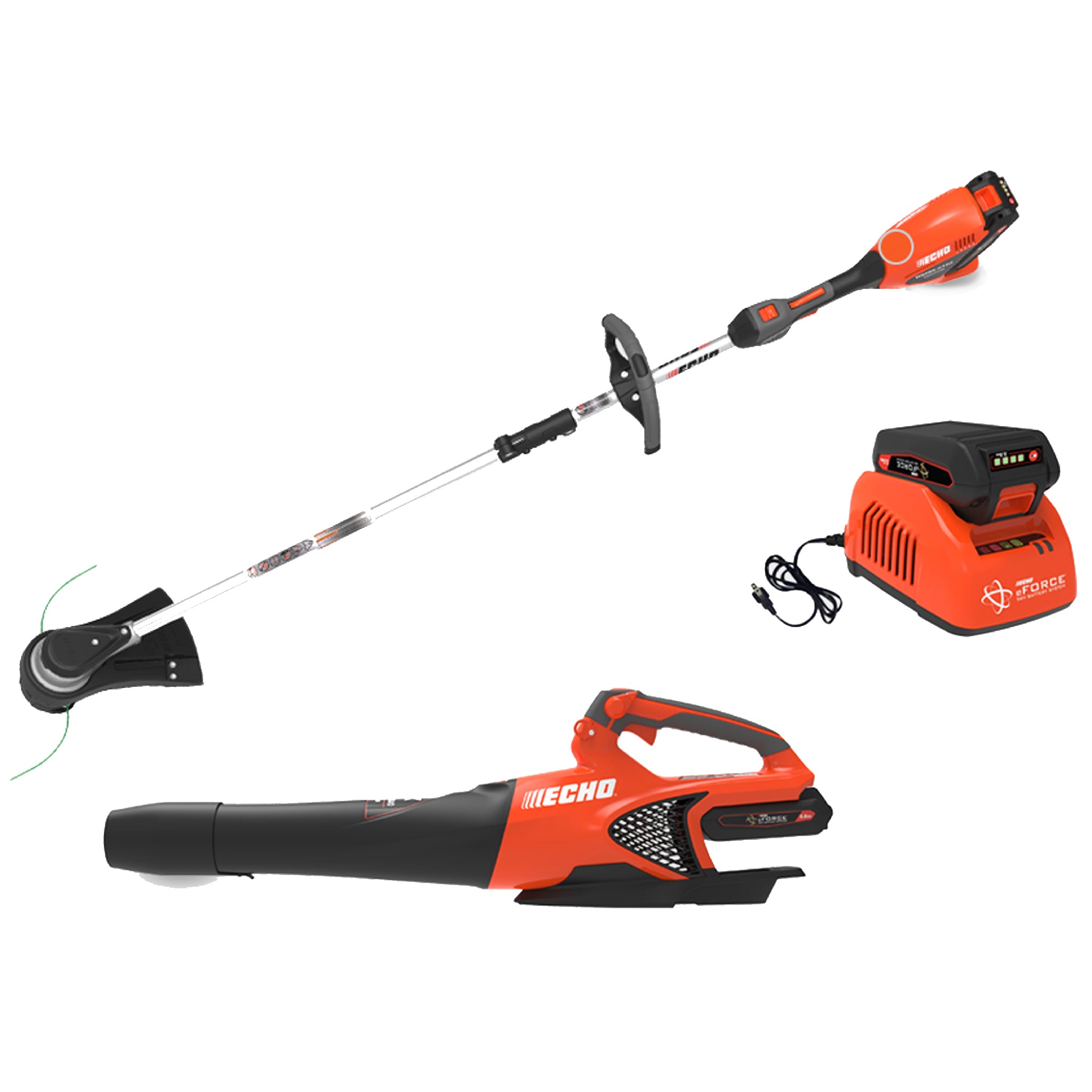 Kit de recortadora y sopladora Echo DCP-BVRVS1B eForce con batería de 2,5 Ah y cargador