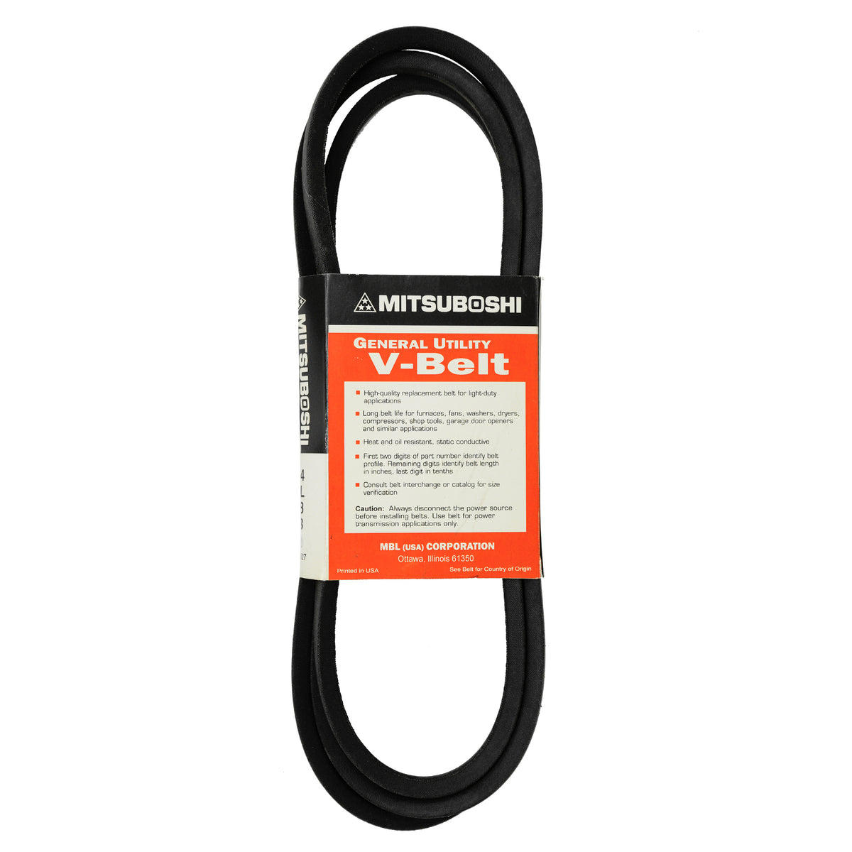 Correa trapezoidal 4L880 de Mitsuboshi General Utility en manguito WS1