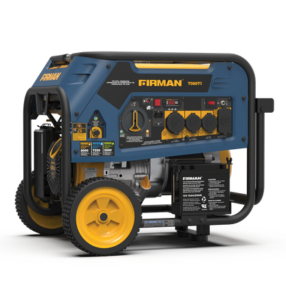 Firman T08071 Tri Fuel Portable Generator 8000W Electric Start 120/240V