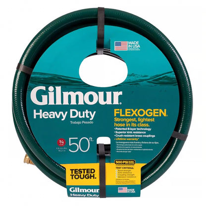 Manguera de jardín de alta resistencia Gilmour Flexogen de 3/4 pulg. de diámetro x 50 pies de largo
