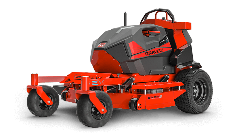 Gravely 998001 Pro-Stance EV 48 Descarga lateral con plataforma X-Factor 3 de 48" y calibre 7, 4 baterías de iones de litio