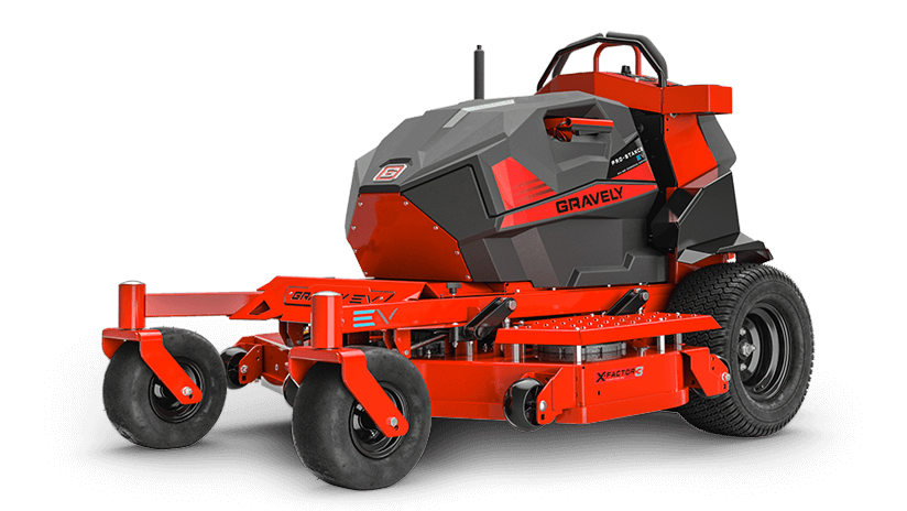 Gravely 998005 Pro-Stance EV 52 Descarga trasera con plataforma X-Factor 3 de calibre 7 de 52" y 4 baterías de iones de litio