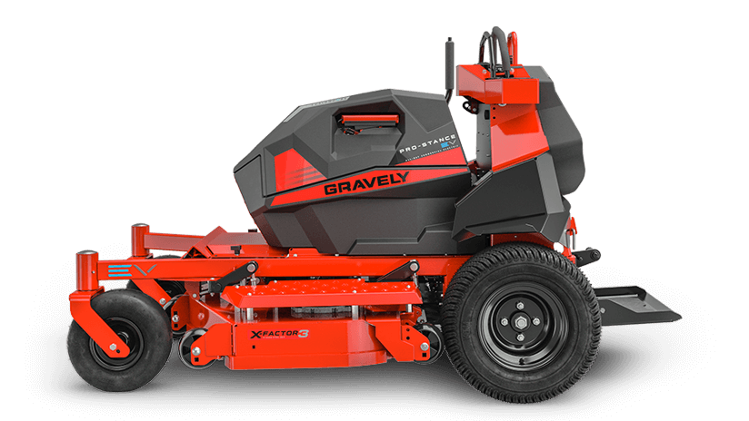 Gravely 998005 Pro-Stance EV 52 Descarga trasera con plataforma X-Factor 3 de calibre 7 de 52" y 4 baterías de iones de litio