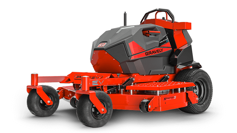 Gravely 998006 Pro-Stance EV 60 descarga trasera con plataforma X-Factor 3 de 60" calibre 7, 4 baterías de iones de litio