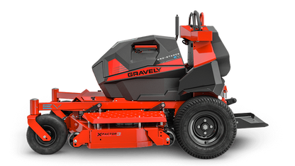 Gravely 998006 Pro-Stance EV 60 descarga trasera con plataforma X-Factor 3 de 60" calibre 7, 4 baterías de iones de litio