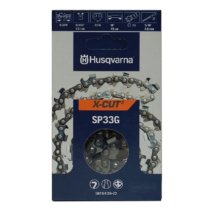 Husqvarna 58164 36-72 X-Cut 18" .325 .050 72DL Saw Chain Loop SP33G