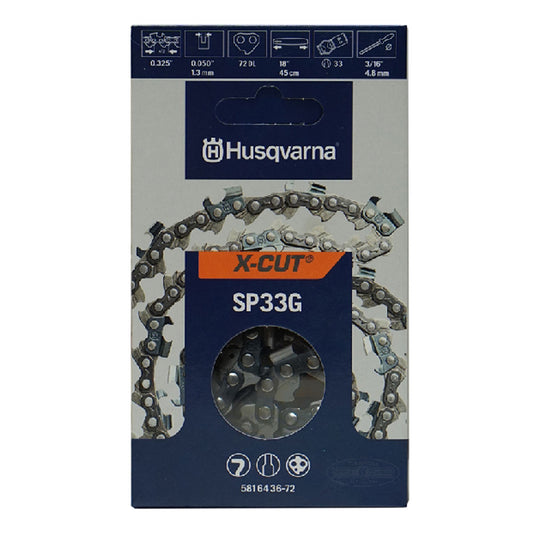 Husqvarna 58164 36-72 X-Cut 18" .325 .050 72DL Bucle de cadena de sierra SP33G