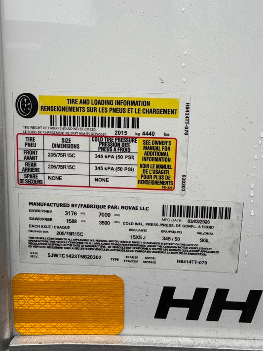 H&H Trailers H8414TT-070 14 ft. Topline Trailer