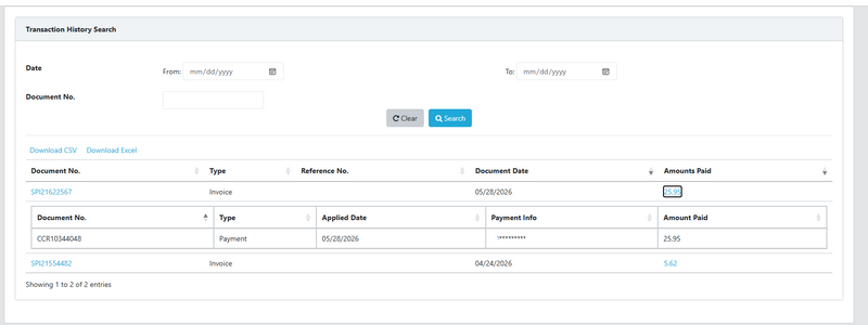 Review Posted Invoices and Payment Information. Download the invoice PDF for review. 