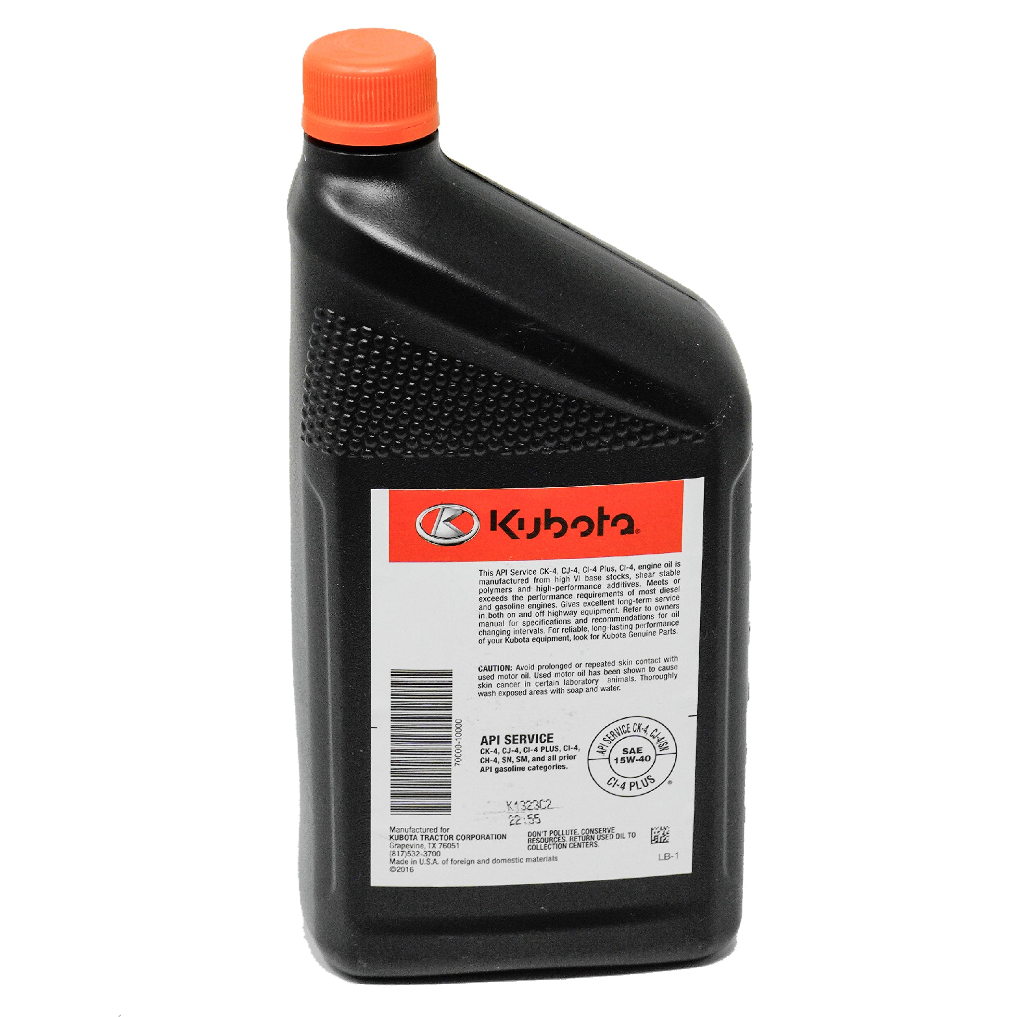Aceite Kubota 70000-10000 15W-40 1 cuarto de galón.