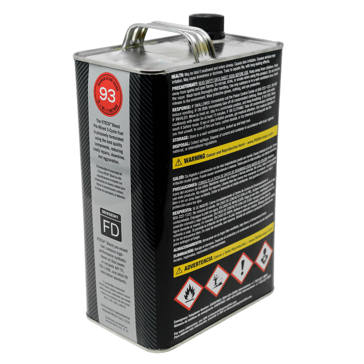 Kawasaki 99969-6560 KTECH Mezcla premezclada de combustible de 2 ciclos + aceite, 1 galón