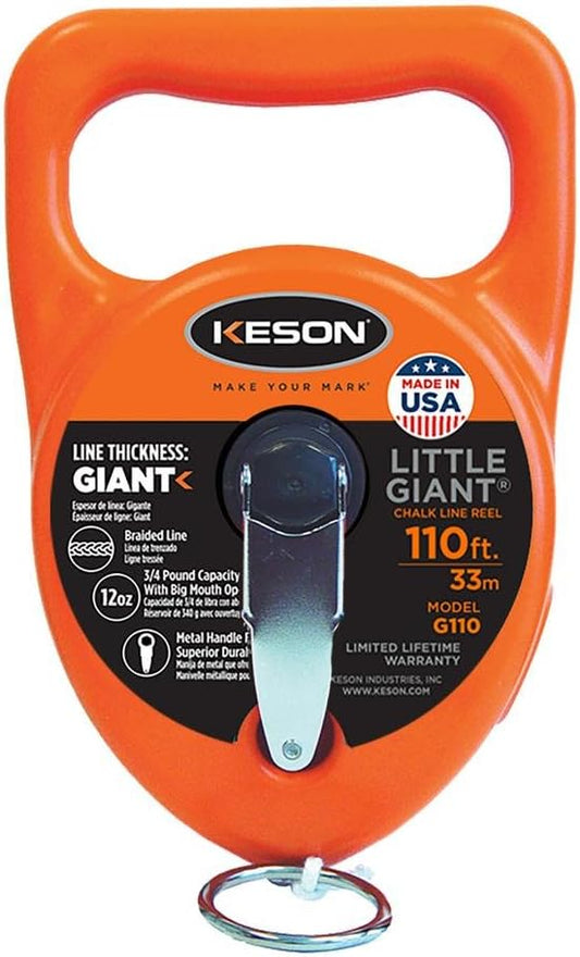 Caja de tiza de plástico Keson G110 Little Giant de 12 oz. de capacidad con cuerda de 33,5 m