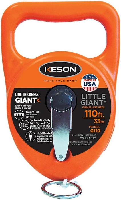 Keson G110 Little Giant 12 Oz. Capacity Plastic Chalk Box with 110-Ft. Line