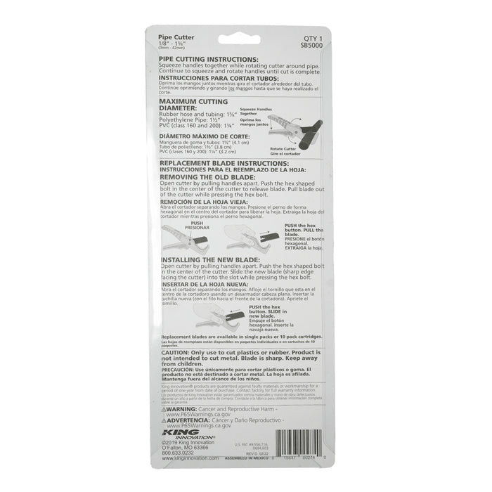 King Innovation SB5000 SwitchBlade Pro con hoja recubierta de PTFE