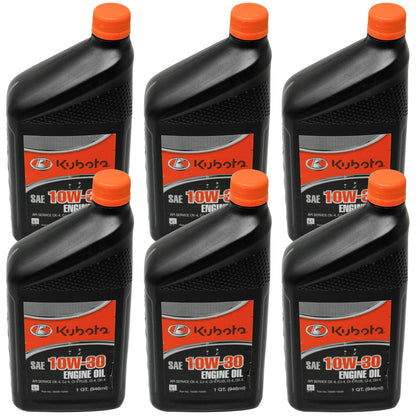 6PK Kubota 70000-10200 SAE 10W-30 Engine Oil 1 Qt.