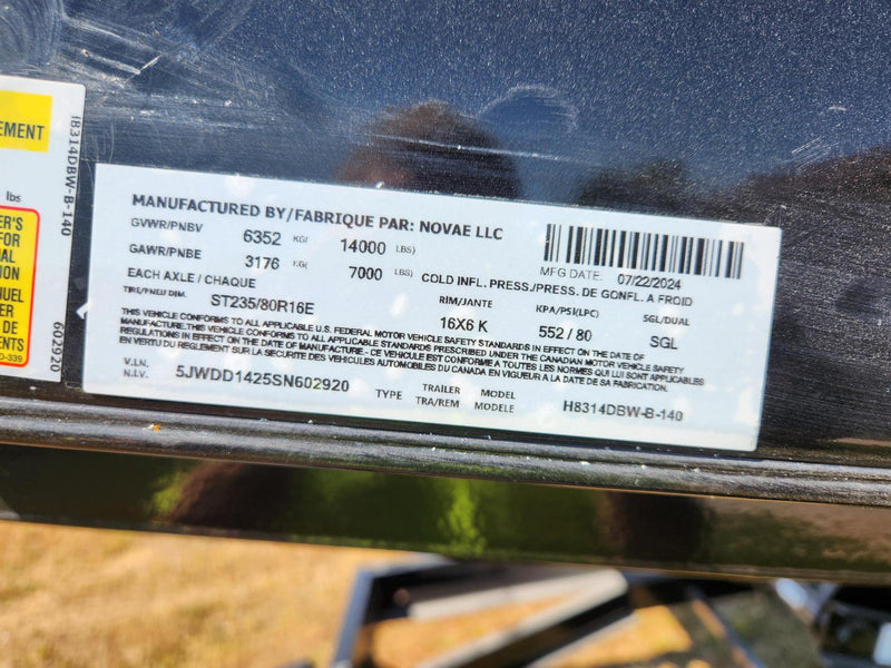 H&H H8314DBW-B-140 14 Ft. Industrial Dump Trailer