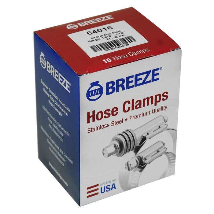 NDS 64016H Stainless Steel Hose Clamps (Worm Drive) 1/2 in. Band Width SAE 16