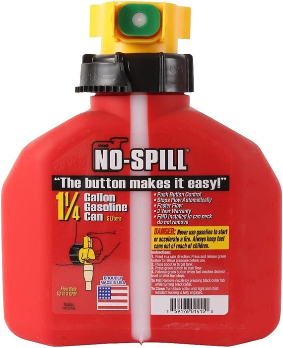 No-Spill 1415 1.25 Gallon Gas Can - Red