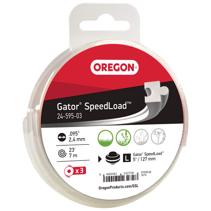 Oregon 24-595-03 Línea de recortadora Gator SpeedLoad de 0,095 pulgadas 
