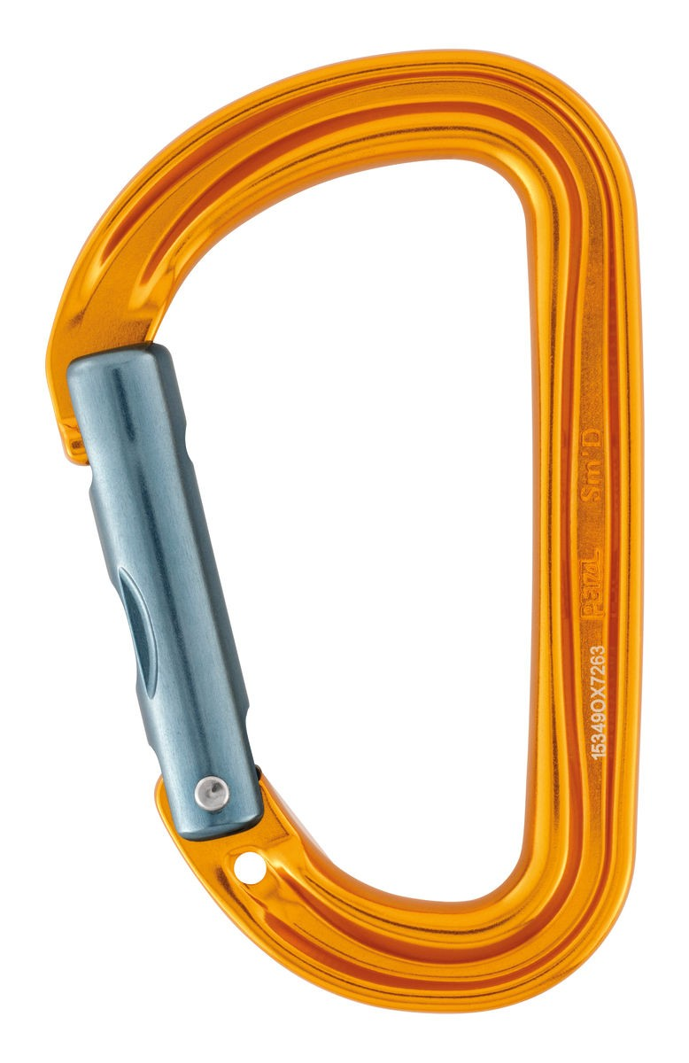 Petzl M39A S Mosquetón ultraligero amarillo sin sistema de bloqueo aluminio asimétrico