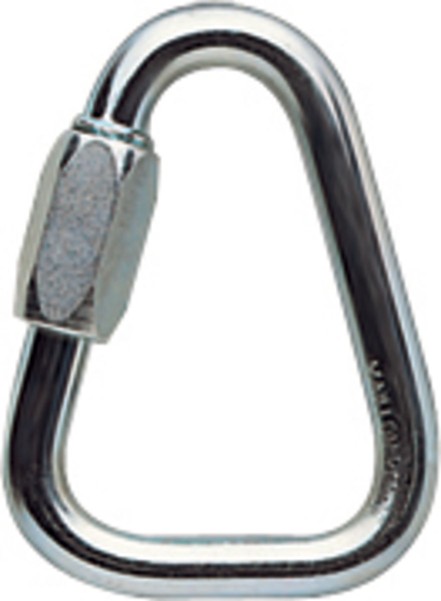 Petzl P11 8B Anillo de conexión rápido triangular Delta 8mm gris con barra de posicionamiento de acero